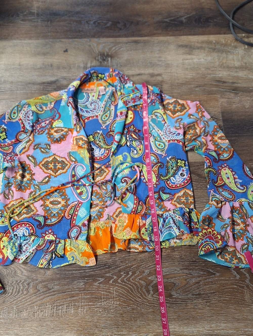 Willow & Root Mixed Paisley Print Chiffon Blouse, L, Style#8350 - Picture 12 of 16